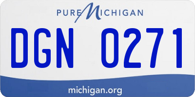 MI license plate DGN0271
