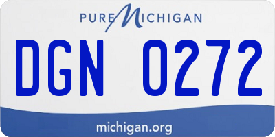 MI license plate DGN0272