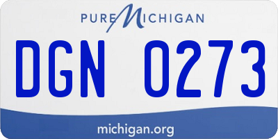MI license plate DGN0273
