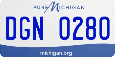 MI license plate DGN0280