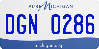 MI license plate DGN0286
