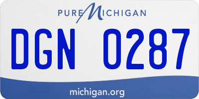 MI license plate DGN0287