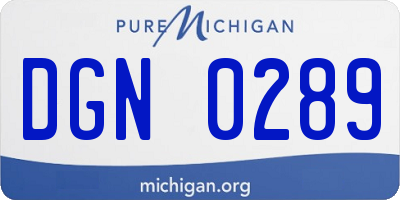 MI license plate DGN0289