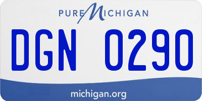 MI license plate DGN0290