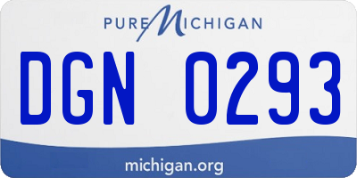 MI license plate DGN0293