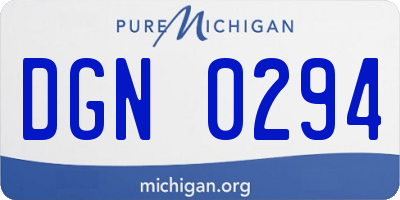MI license plate DGN0294