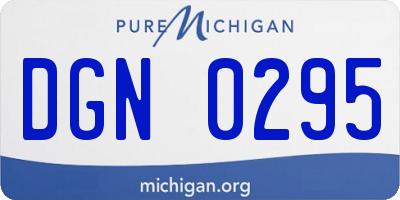 MI license plate DGN0295