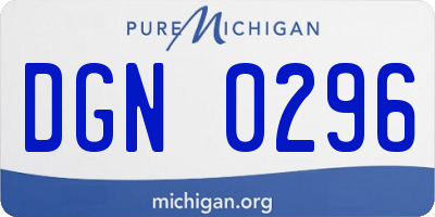 MI license plate DGN0296