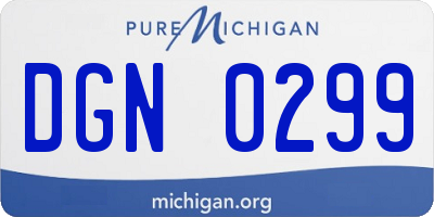 MI license plate DGN0299