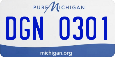 MI license plate DGN0301