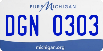 MI license plate DGN0303