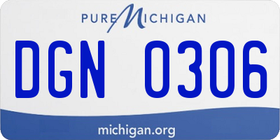 MI license plate DGN0306