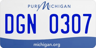 MI license plate DGN0307