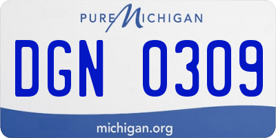 MI license plate DGN0309