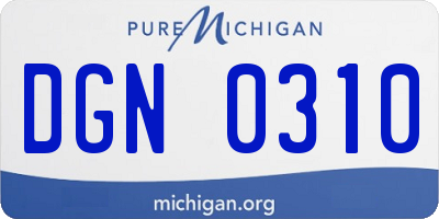 MI license plate DGN0310