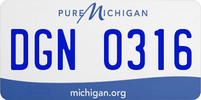 MI license plate DGN0316