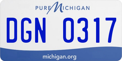 MI license plate DGN0317