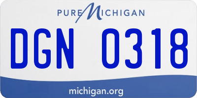 MI license plate DGN0318
