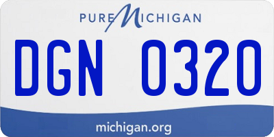 MI license plate DGN0320