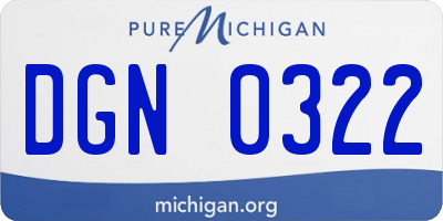 MI license plate DGN0322