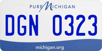 MI license plate DGN0323