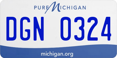 MI license plate DGN0324