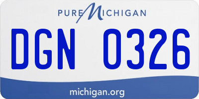 MI license plate DGN0326