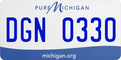MI license plate DGN0330