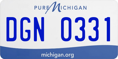 MI license plate DGN0331
