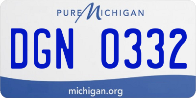 MI license plate DGN0332