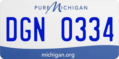 MI license plate DGN0334