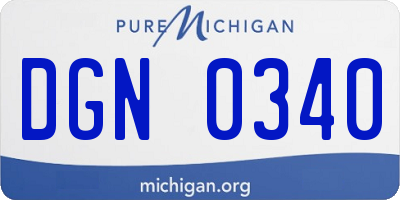 MI license plate DGN0340