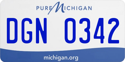 MI license plate DGN0342