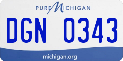 MI license plate DGN0343