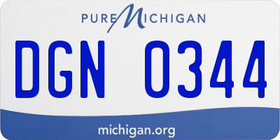 MI license plate DGN0344