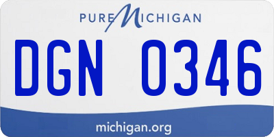 MI license plate DGN0346