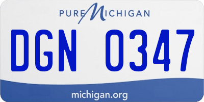 MI license plate DGN0347