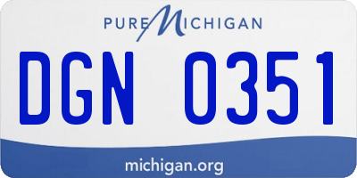 MI license plate DGN0351