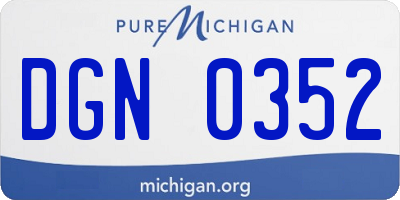 MI license plate DGN0352