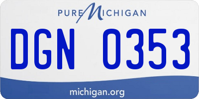 MI license plate DGN0353