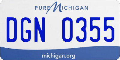 MI license plate DGN0355