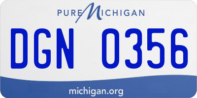 MI license plate DGN0356