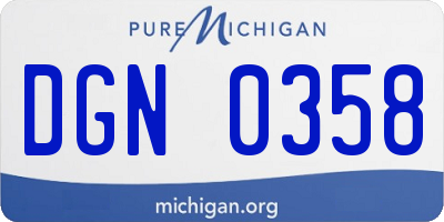 MI license plate DGN0358