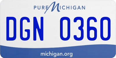 MI license plate DGN0360