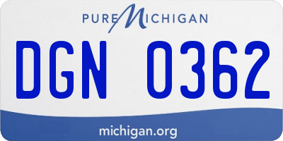 MI license plate DGN0362