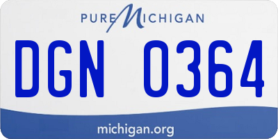MI license plate DGN0364