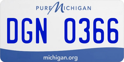MI license plate DGN0366