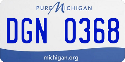 MI license plate DGN0368