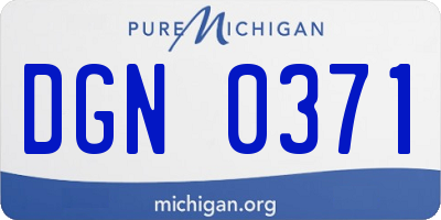 MI license plate DGN0371