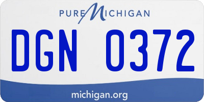 MI license plate DGN0372